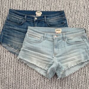 L’Agence Denim Shorts Set - Dark and Light Blue